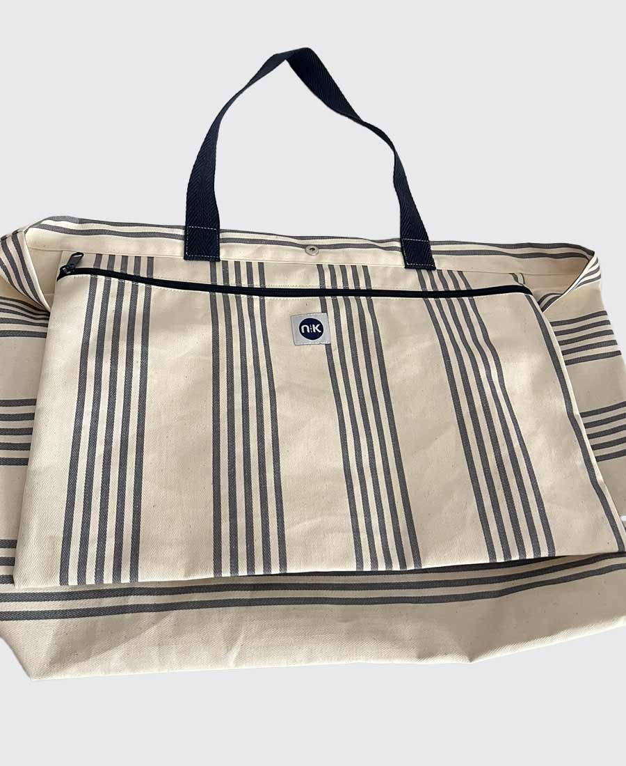 Bolsa impermeable nivik rayas gris