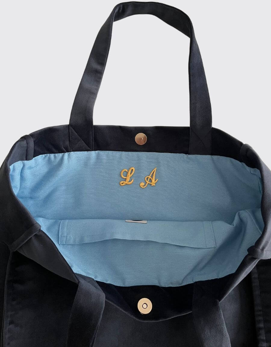 Tote Bag Italia terciopelo Navy