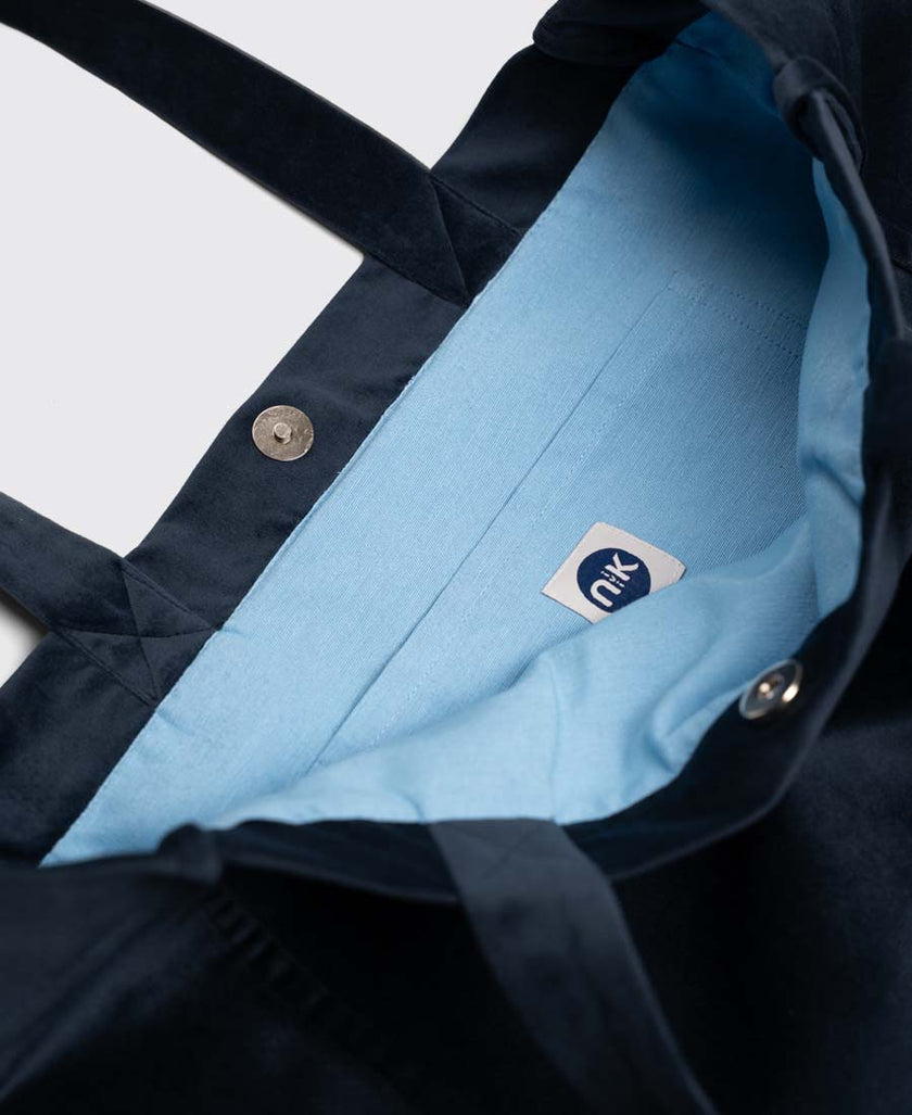 Tote Bag Italia terciopelo Navy