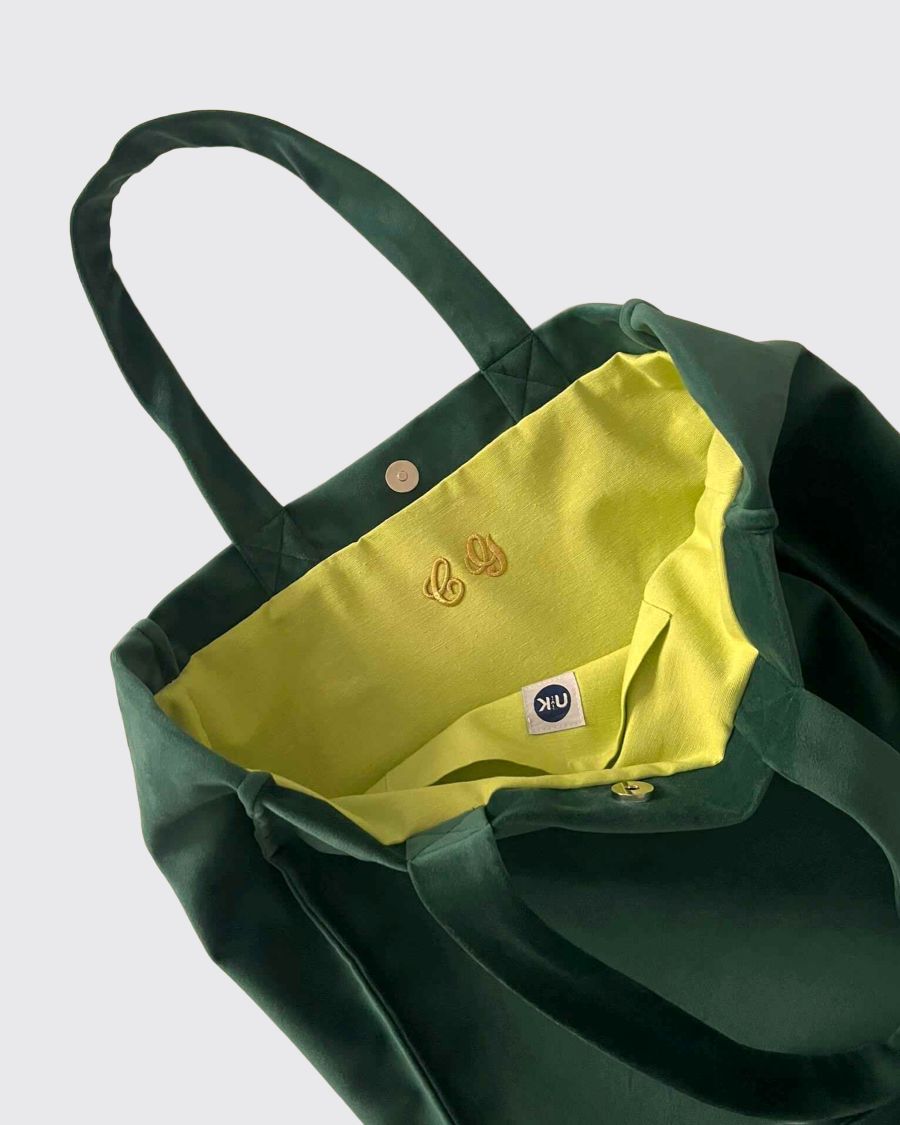 Tote Bag Italia terciopelo Verde Botella